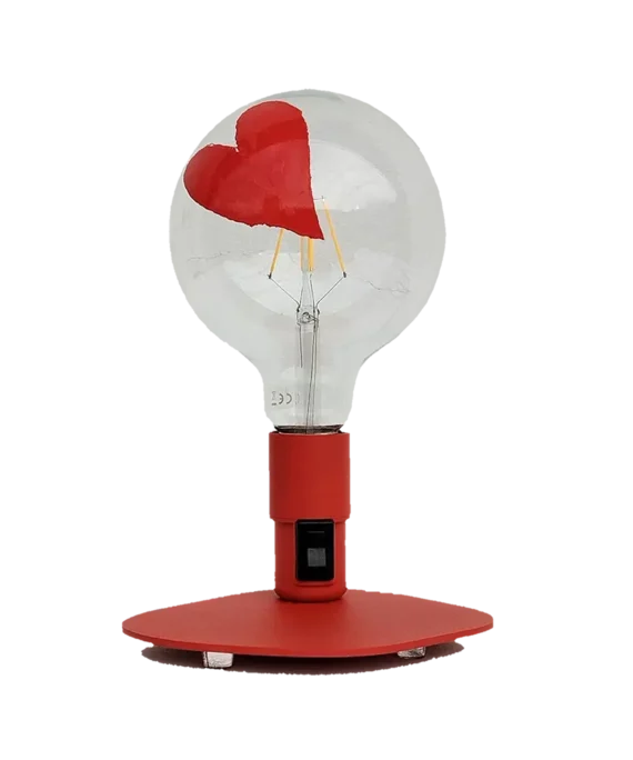 Lampada Makia cuore rosso